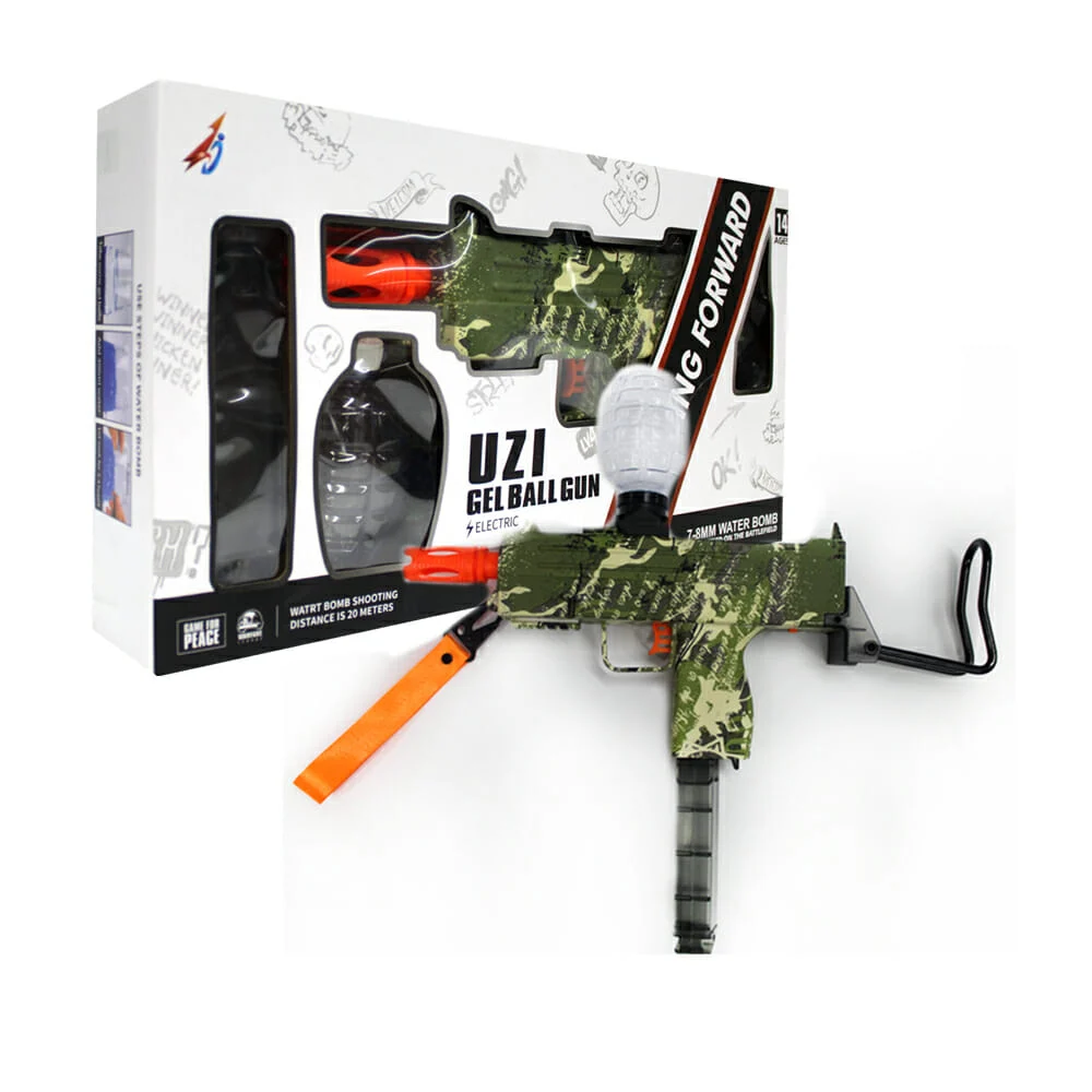 Pistola de hidrogel recargable tipo uzi de 7-8mm, color verde militar…