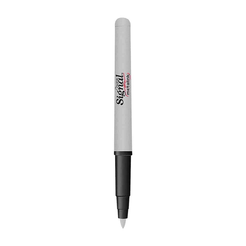 1pza marcador plumón azor signal metalink de punta fina color plata /…