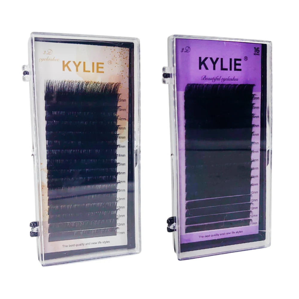 Estuche con extensiones de pestañas kylie con 16 filas de 4cm y 5 tam…