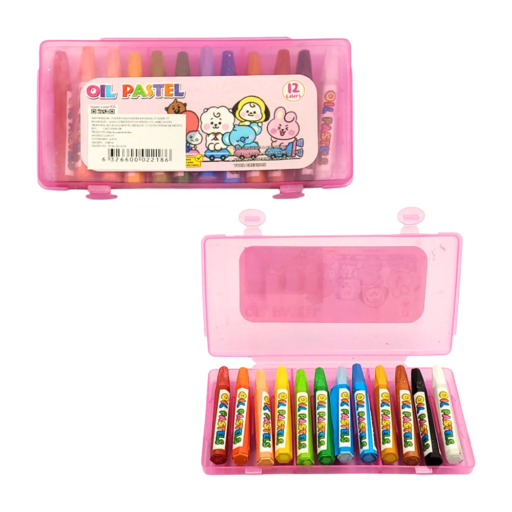 Estuche con 12 crayones de aceite en colores pastel para dibujar / oi…