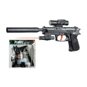 Pistola manual force great color negra con bolitas de hidrogel y acce…