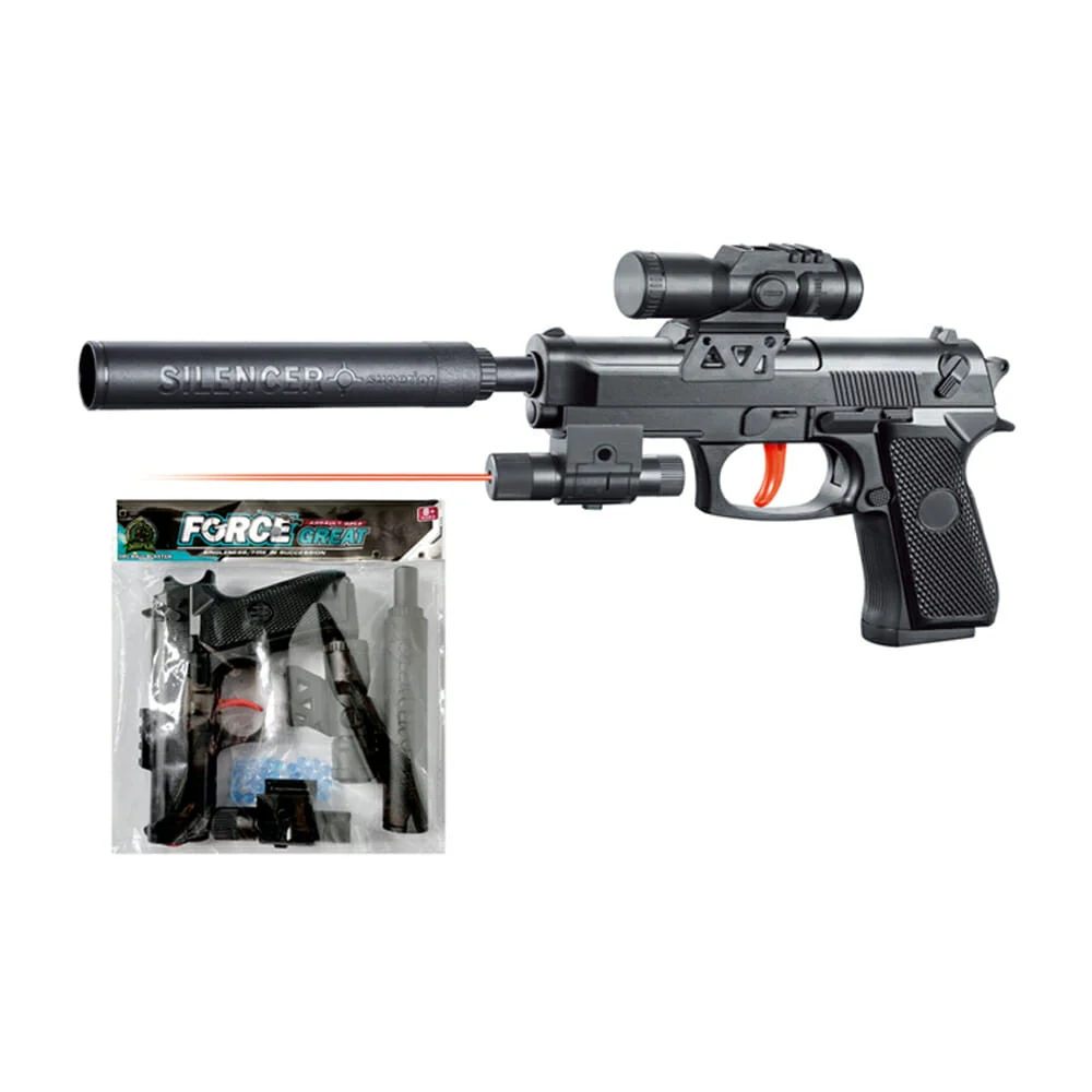 Pistola manual force great color negra con bolitas de hidrogel y acce…