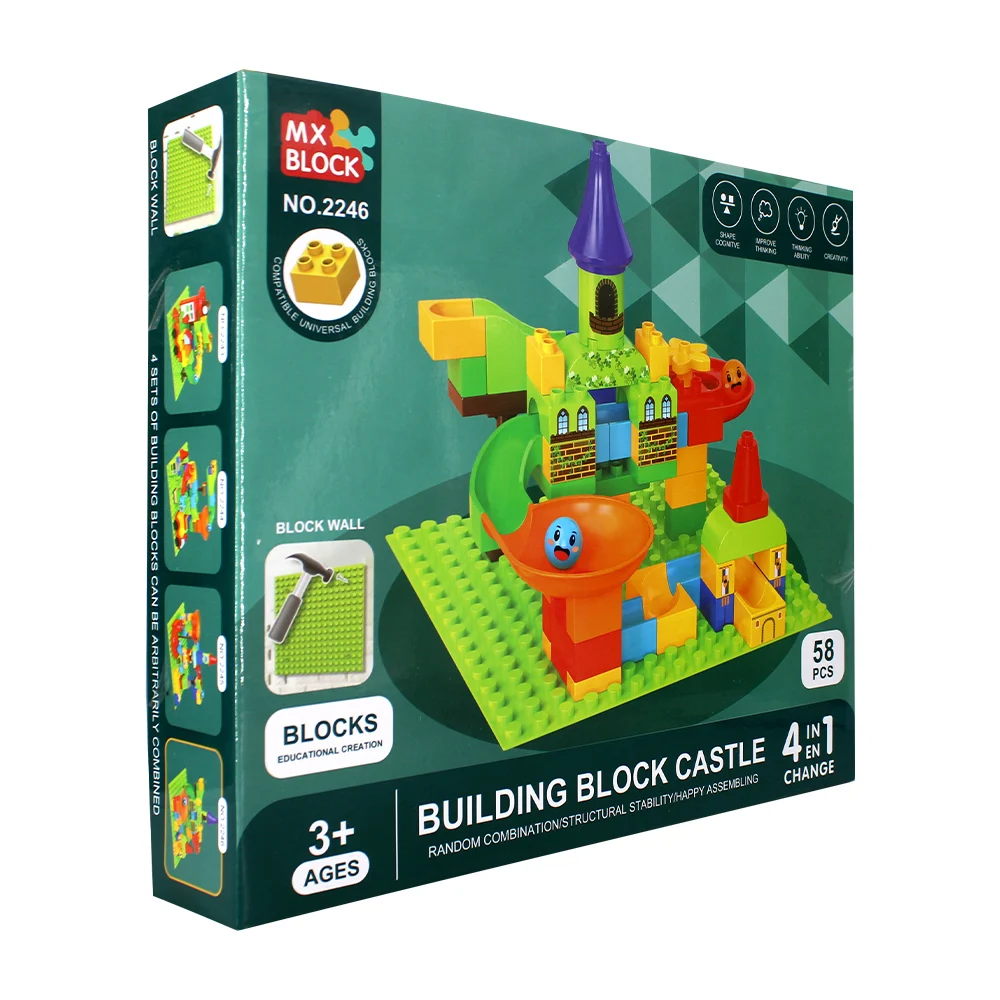 Set de bloques de construccion para niños con tematica de castillo, v…