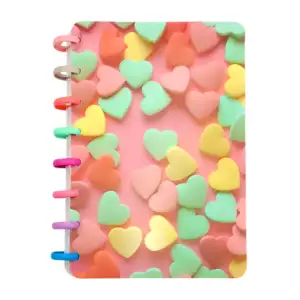 Cuaderno de raya con estampado de corazones en efecto 3d y espiral de…