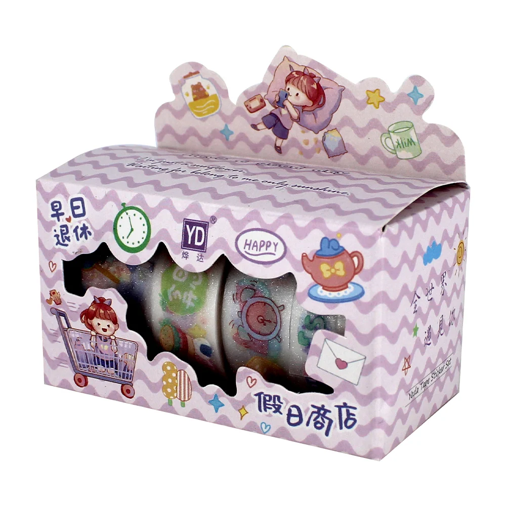 Paquete con 5 mini cintas decorativas con diseño animado, variedad de…