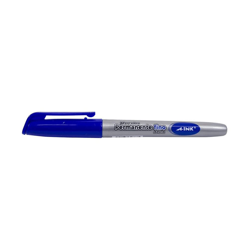 Caja de 12 marcadores permanentes fino a-ink de color azul con punta …