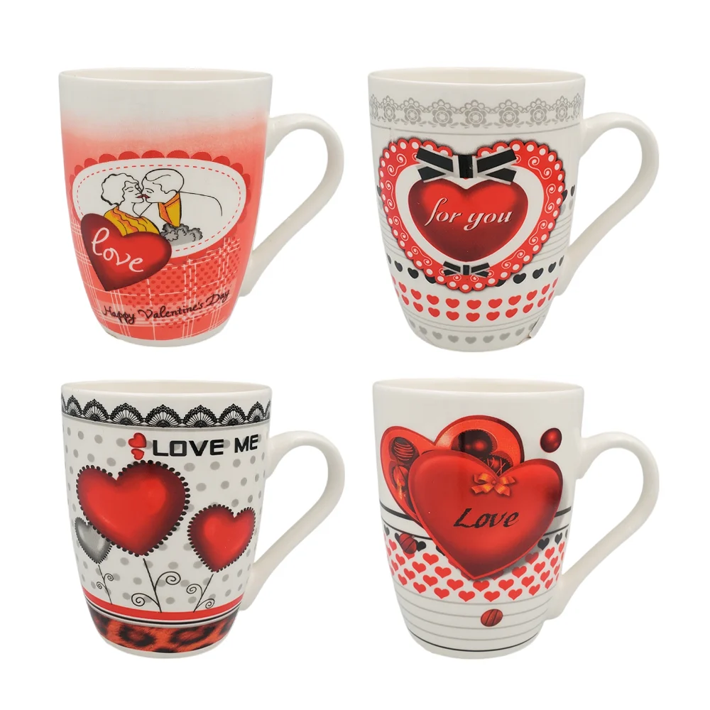 1pza Taza de cerámica con temática de san valentín + estampado de cor…