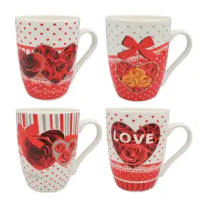 1pza Taza de cerámica con temática de san valentín + estampado de cor…