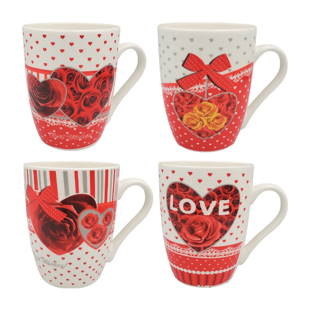 1pza Taza de cerámica con temática de san valentín + estampado de cor…