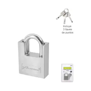 Candado de hierro lion tools con coraza y juego de 3 llaves, 50mm / 2…