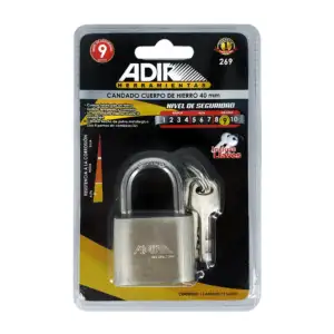 Candado corto de hierro 40mm, con nivel de seguridad máximo + juego d…