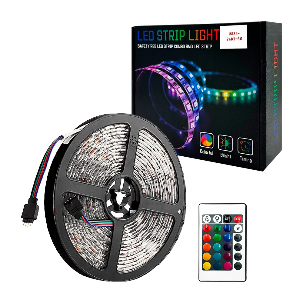 Tira led strip light multifuncional rgb de 5 metros con eliminador / …