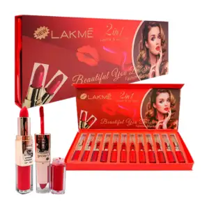 Paquete 2 en 1, con 12 labiales matte en barra y brillos labiales de …