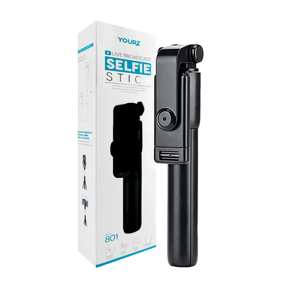 Bastón - selfie stick 801 retráctil ajustable para celular, con 3 pun…