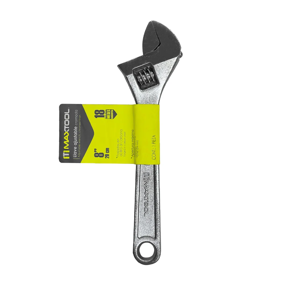 Llave perica ajustable maxtool con acabado cromado, 8 pulgadas - 20cm…