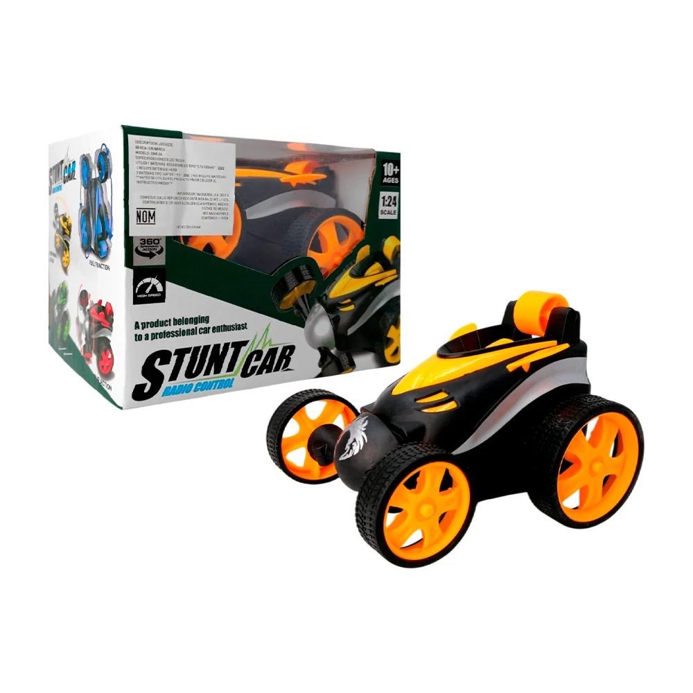 Carro acrobatico a control remoto con 5 llantas y pila recargable, va…