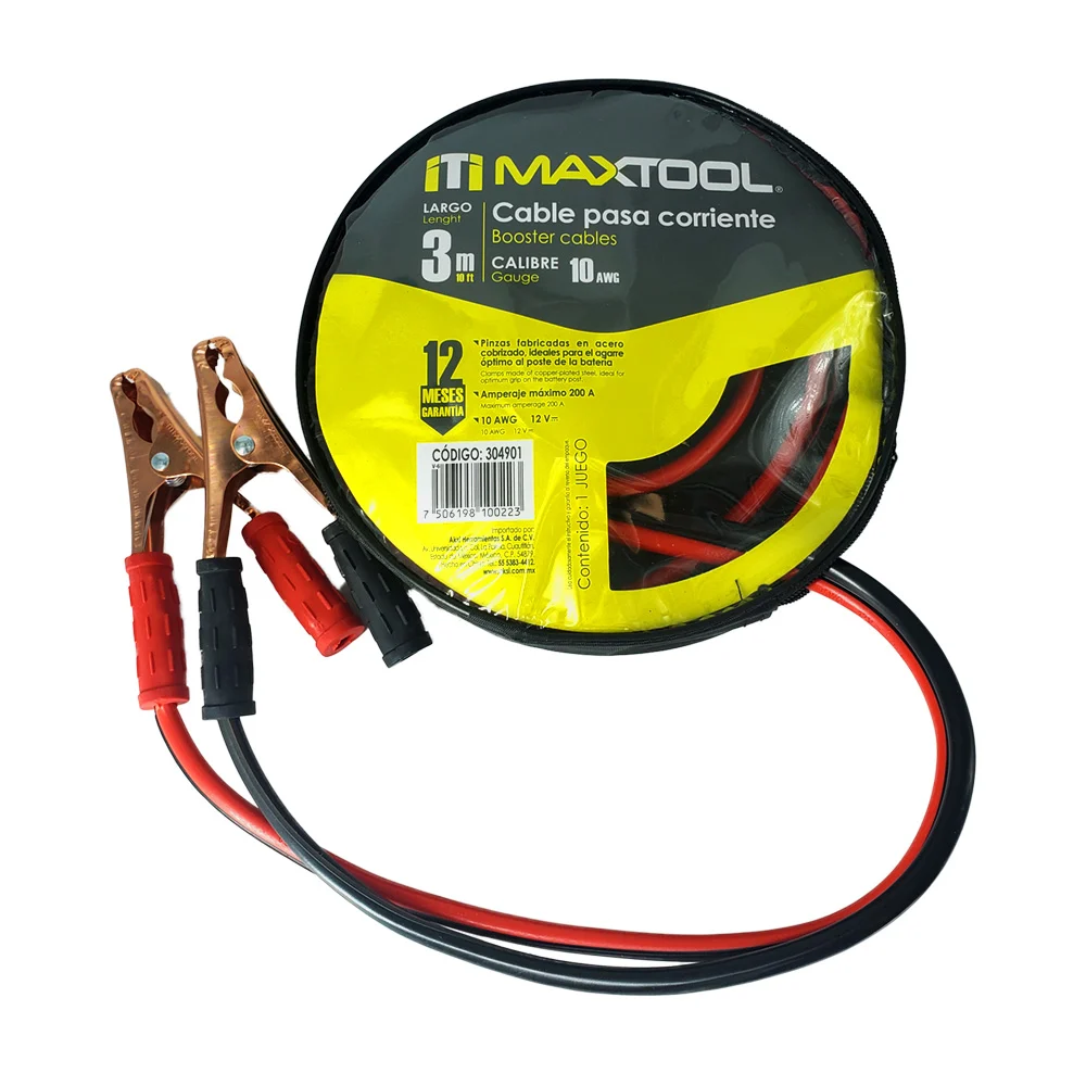 Cables pasa corriente maxtool de calibre 10, acero cobrizado, amperaj…