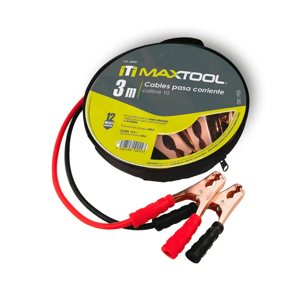 Cables pasa corriente maxtool de calibre 10, acero cobrizado, amperaj…