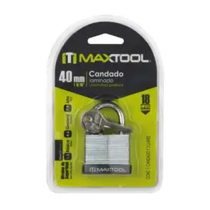 Candado laminado maxtool de 40mm con juego de 2 llaves / 305102