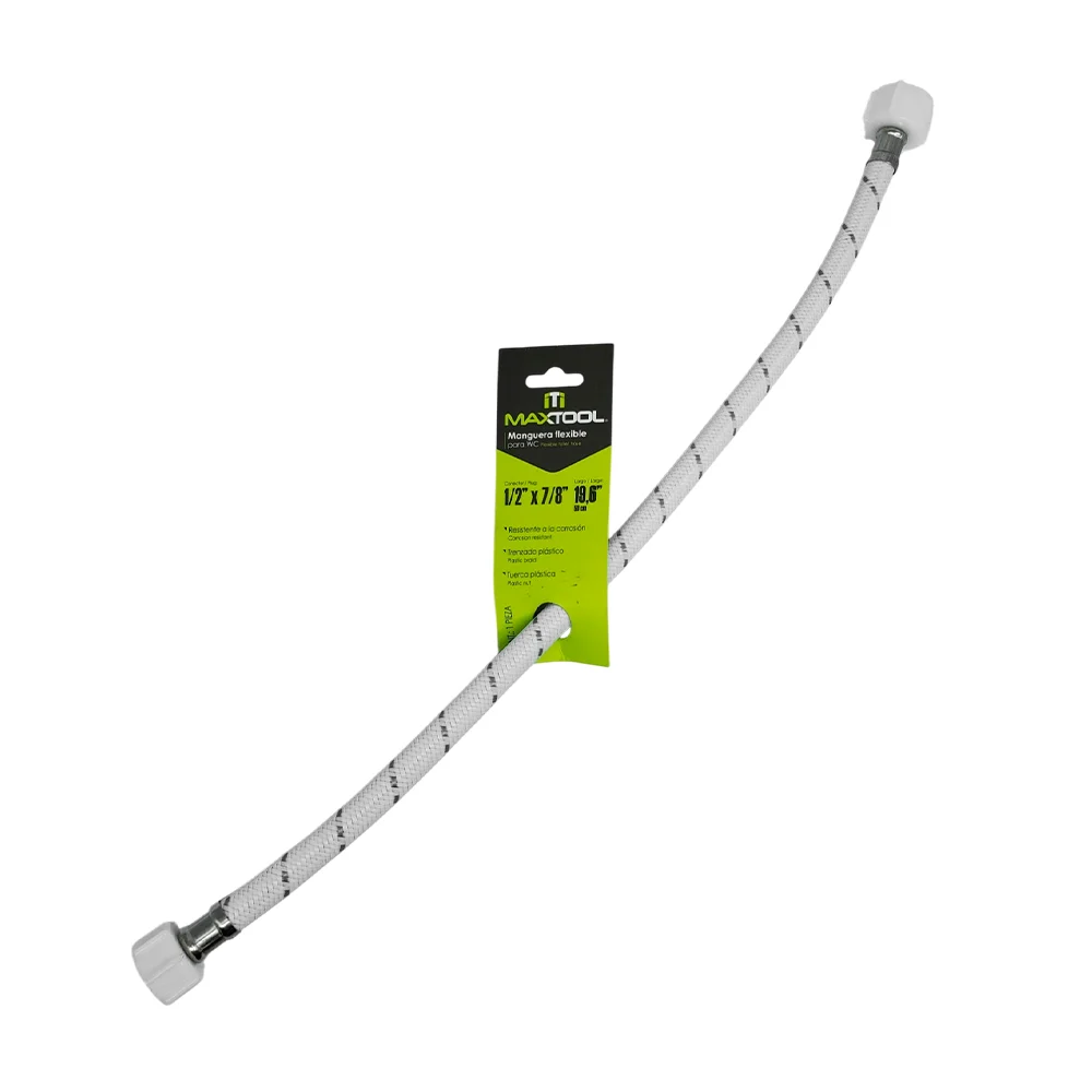 Manguera flexible maxtool de 50cm con conector de 1/2 y 7/8 pulgada p…