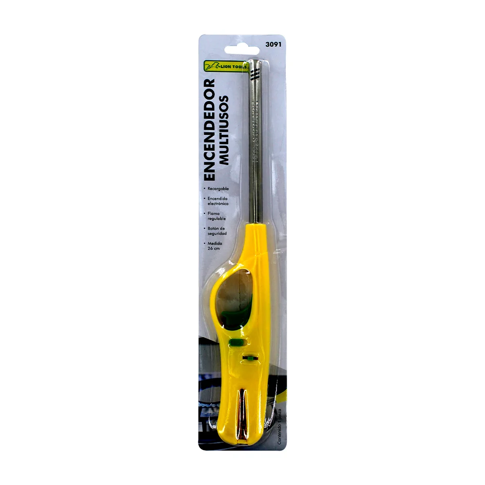 Encendedor antorcha rellenable lion tools con botón de seguridad, var…