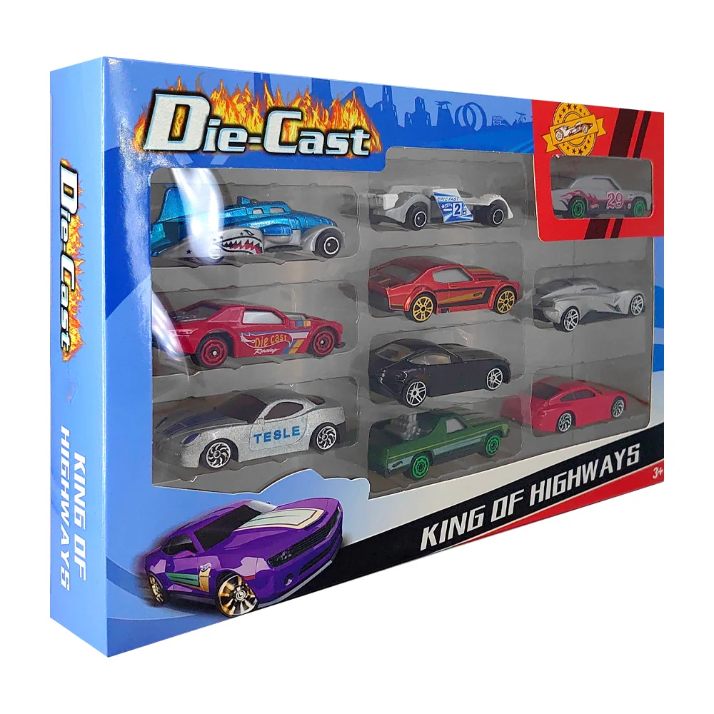 Paquete con 10 carros metálicos, variedad de modelos y colores / king…
