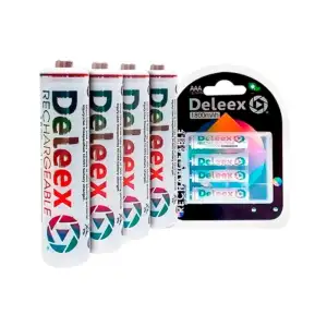 Paquete 4 pilas baterías recargables aaa deleex de 1800mah / 340328