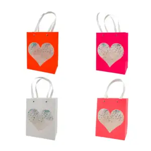 Bolsa de regalo chica, lisa, con estampado translúcido en forma de co…
