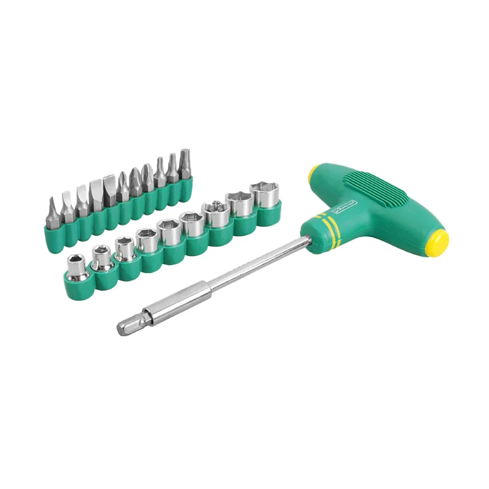Set de 22 piezas con desarmador tipo t + 6 puntas de cruz, 5 puntas p…
