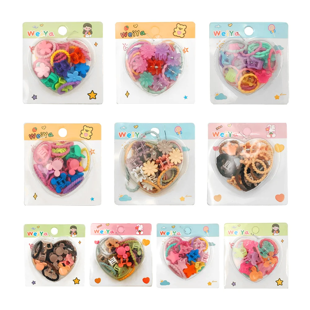 1pza blíster de diferentes formas con mini broches y ligas para el ca…