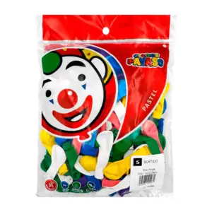 Paquete de 100 globos payaso de 5 in - 13 cm en colores surtidos / gl…