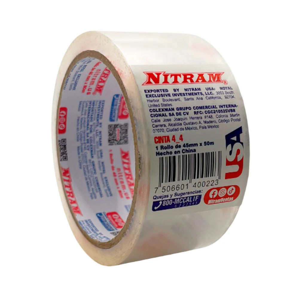 Rollo de cinta adhesiva transparente multifuncional / nitram / 45mmx5…