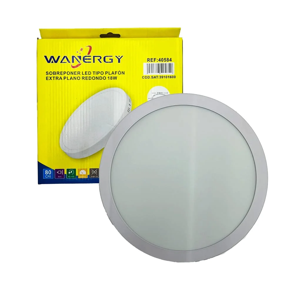 Lámpara led tipo plafón redondo wanergy para sobreponer con consumo d…
