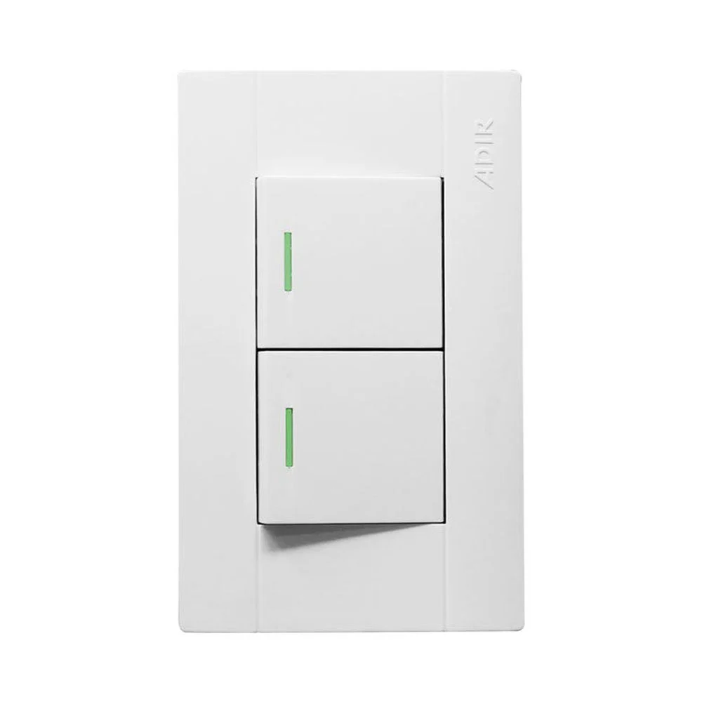 Placa de pared, con 2 interruptores apagadores sencillos / línea tosc…