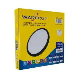 Lámpara led tipo plafón redondo extra plano con marco color negro y c…