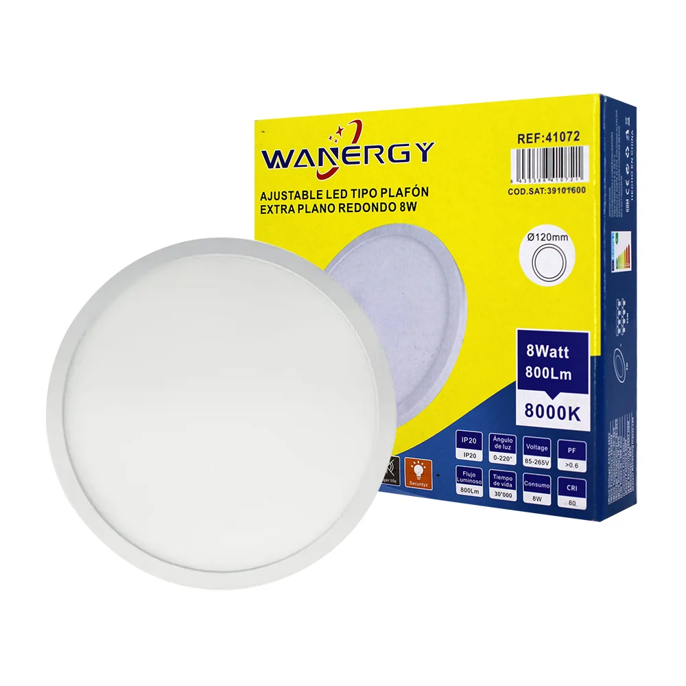 Lámpara de techo tipo plafon redondo extra plano de 8 watts / 410721
