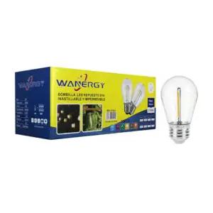 Caja con 10 focos bombillas s14 wanergy luz cálida con luminosidad de…