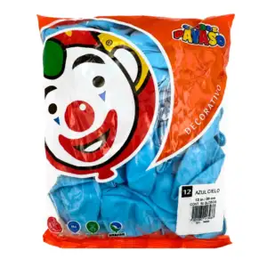 Paquete de 50 globos payaso en tono azul, de 12 in - 30cm / globo azu…
