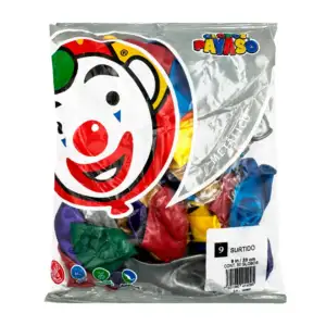 Paquete con 50 globos payaso de 9 in - 23 cm en color metálico - perl…