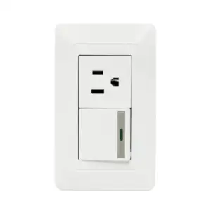 Placa de pared, con interruptor apagador sencillo y contacto / línea …