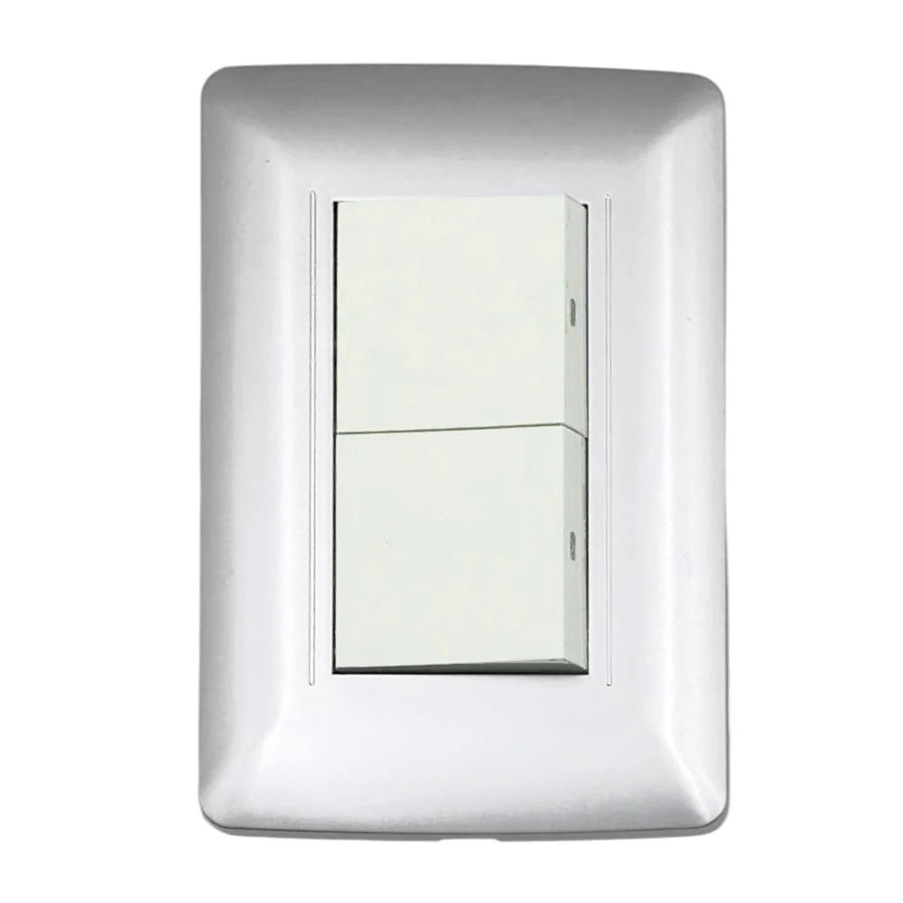 Placa sanelec con doble apagador para pared / línea toscana silver / …