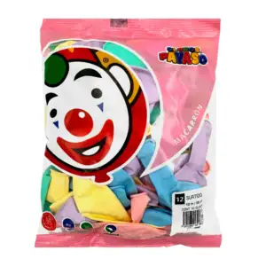 Paquete con 50 globos payaso colores surtidos en tonos pastel de 12 i…