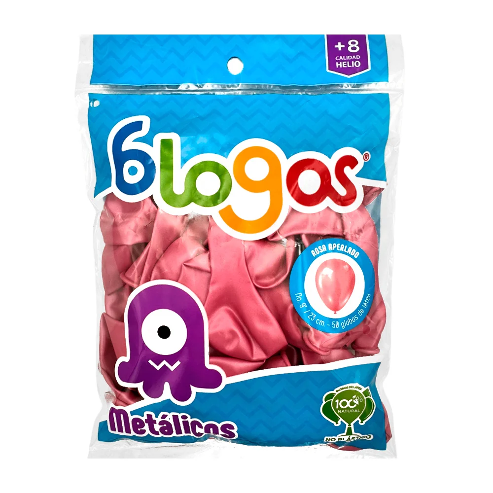 Paquete con 50 globos blogos en color rosa perlado de 9 in - 23 cm / …