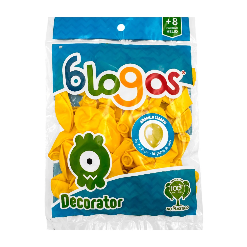 Paquete con 50 globos en color amarillo de 9 in - 23 cm / amarillo ca…