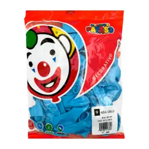 Paquete con 50 globos payaso en tono azul de 9in - 23cm / globo azul …