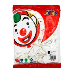 Paquete de 50 globos payaso en color blanco de 9 in - 23 cm / 413784 …