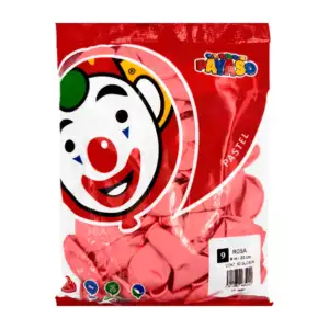 Paquete de 50 globos payaso en color rosa de 9 in- 23 cm / 465240