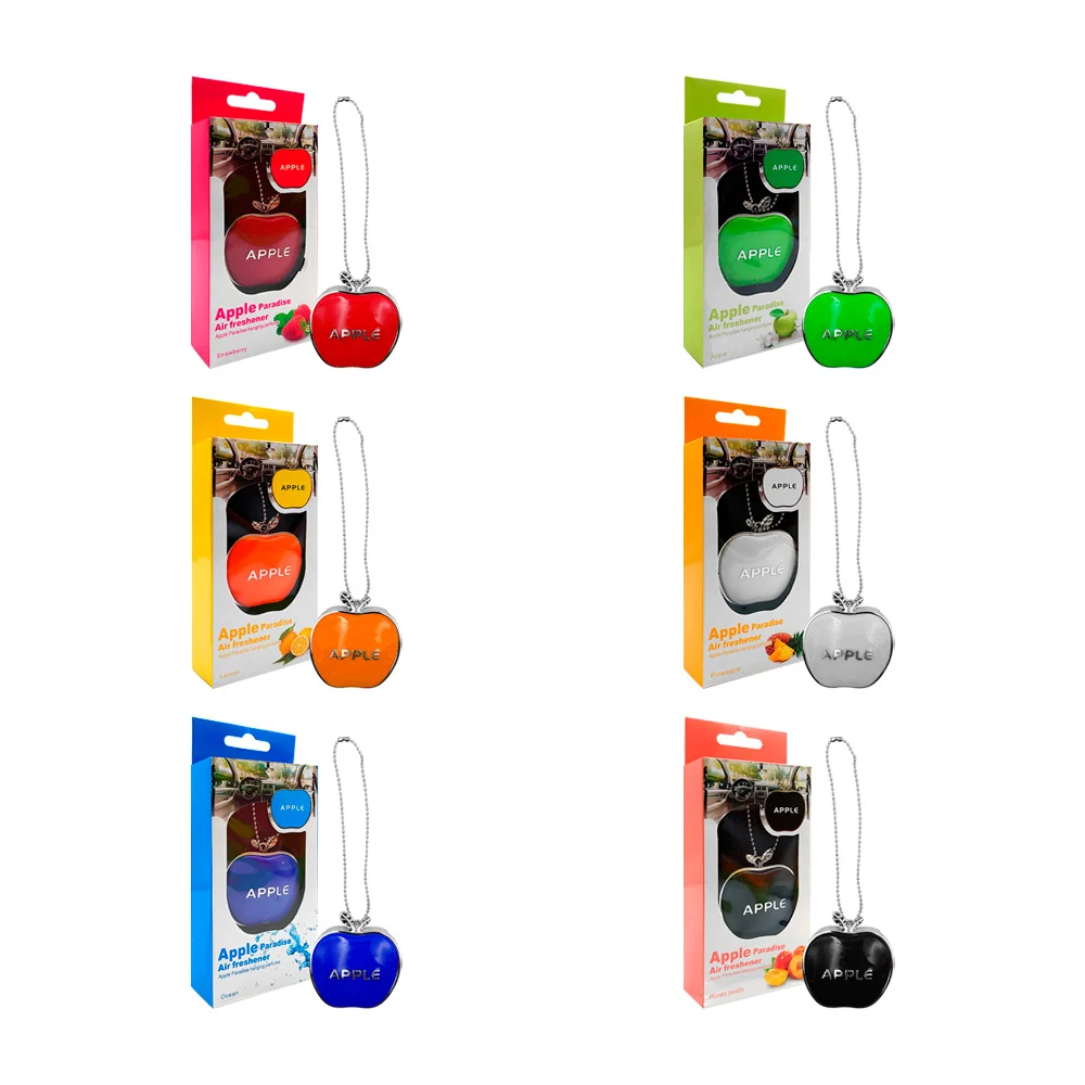 Ambientador en forma de manzana con fragancia y cadena para automóvil…