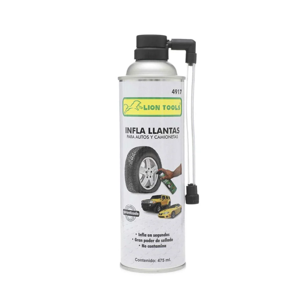 Lata con infla llantas para autos y camionetas lion tools, 475ml / 49…