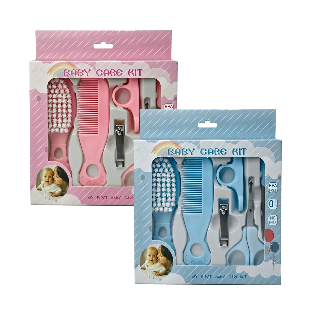 Kit de aseo para bebé con cepillo, peine, cortaúñas, tijeras y lima m…
